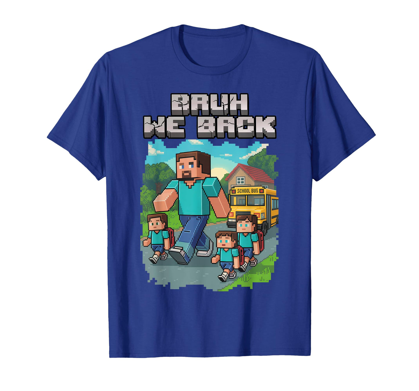 Bruh We Back to School Pixel Art Family Matching Shirt Kids T-Shirt