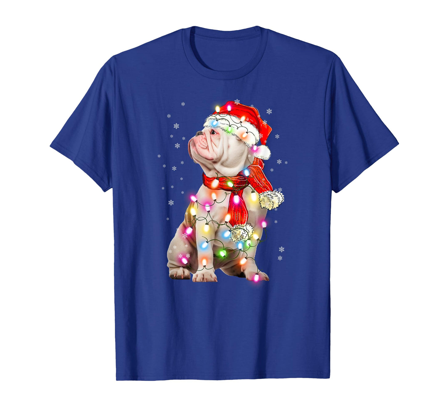 English Bulldog Dog Santa Clause Hat Xmas Christmas T-Shirt