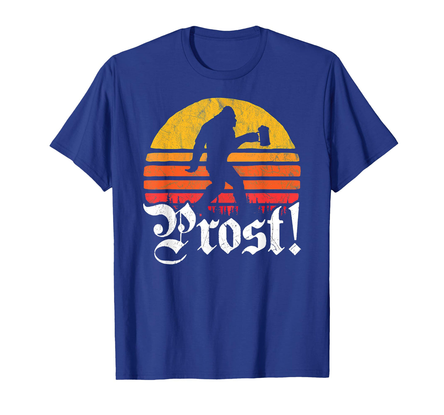Vintage Prost Bigfoot Love Drinking Beer German Oktoberfest T-Shirt