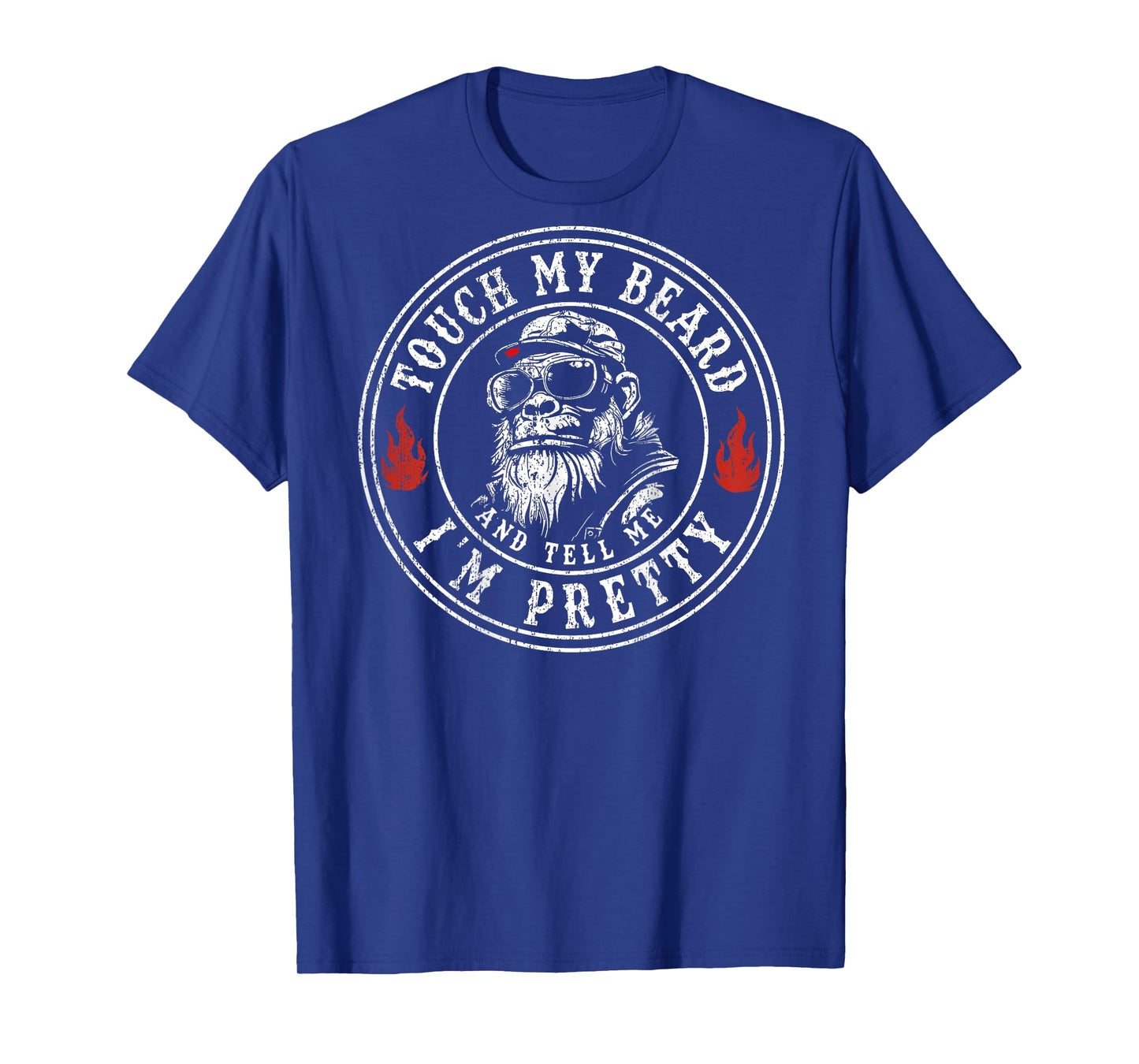 (On Back) Touch My Beard and Tell Me I'm Pretty Monkey Men T-Shirt