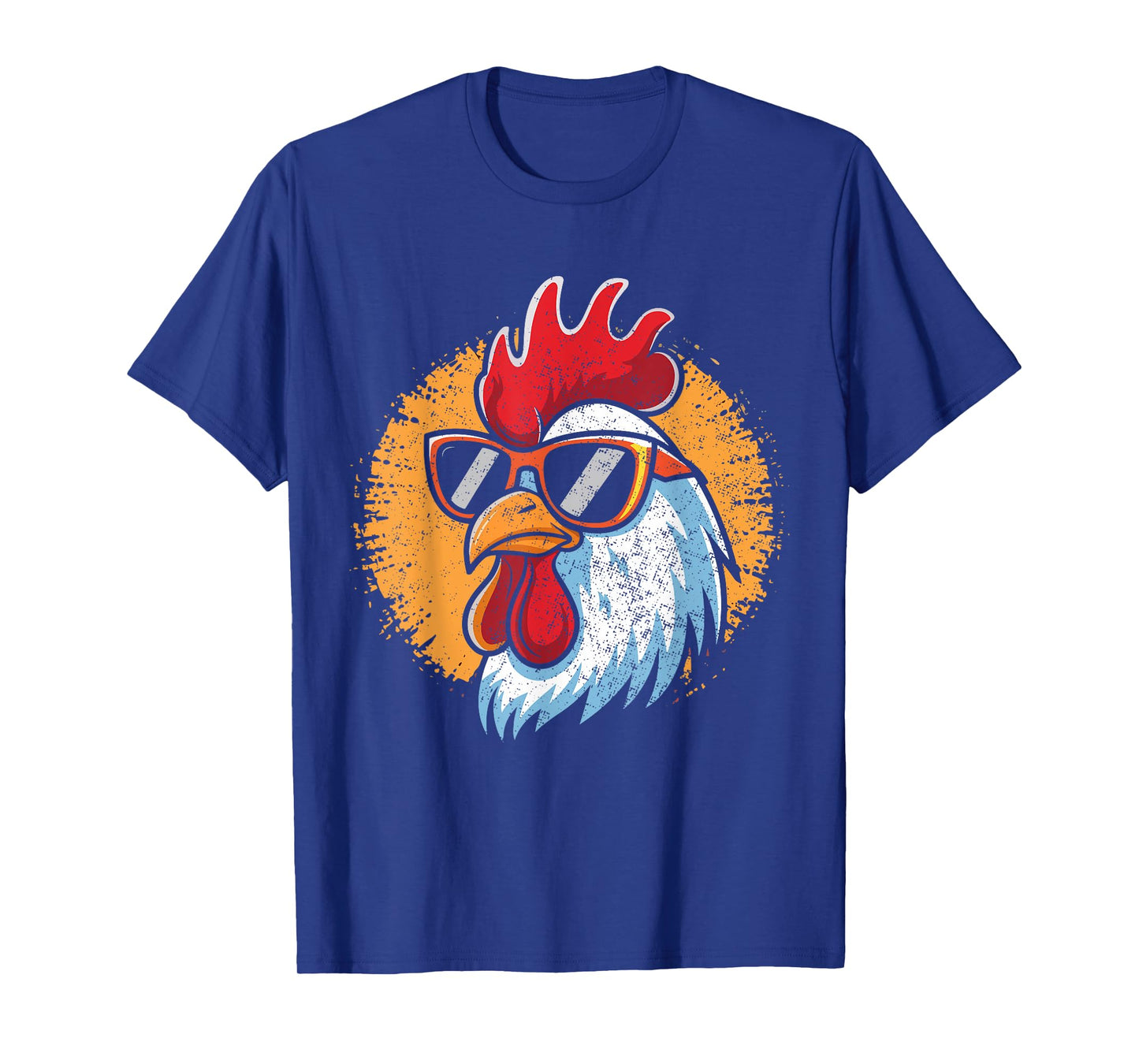 Vintage Rooster Chicken With Sunglasses Funny Farmer Men T-Shirt