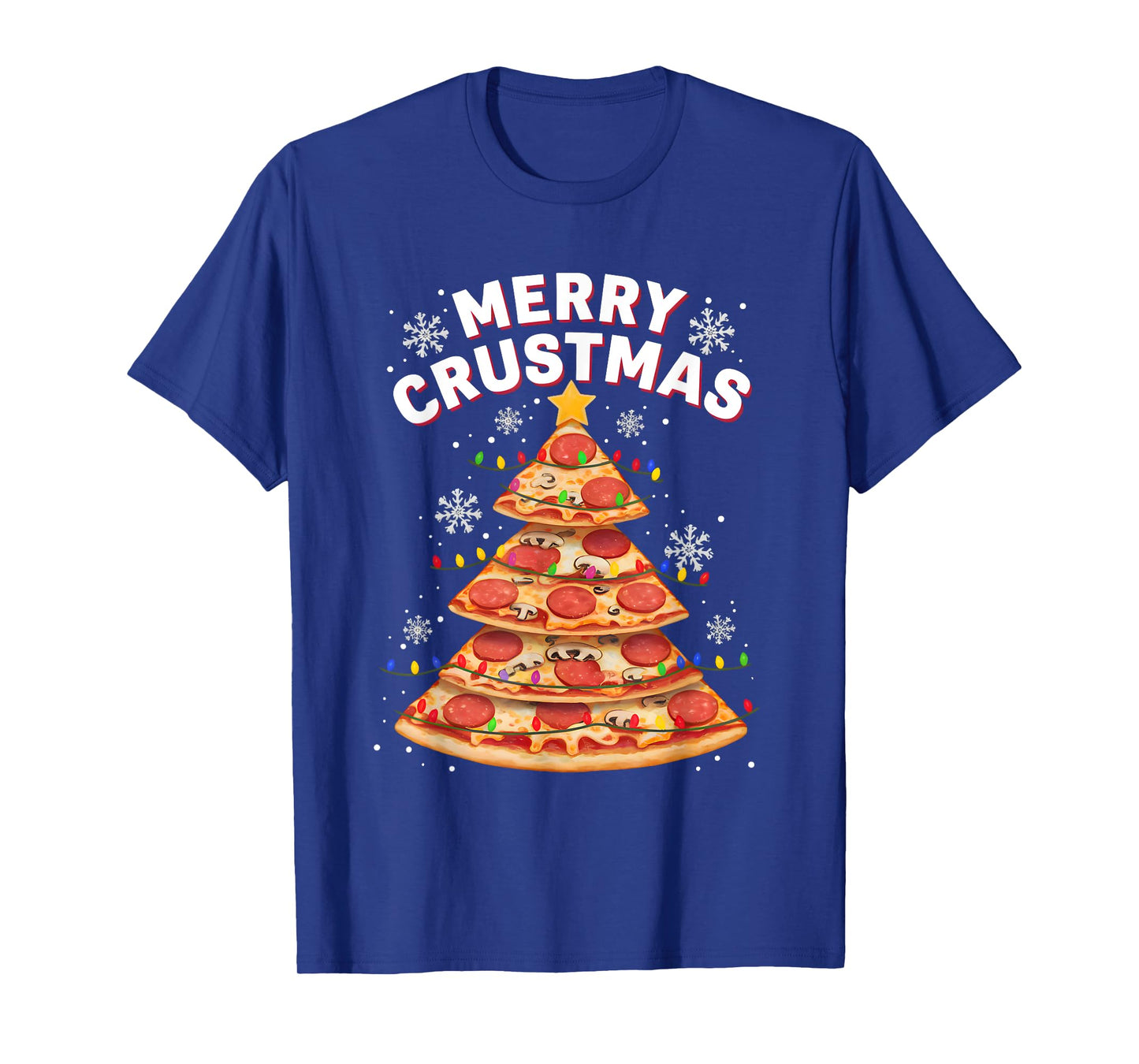 Merry Crustmas Pizza Christmas Tree Holiday Pajama Men Women T-Shirt