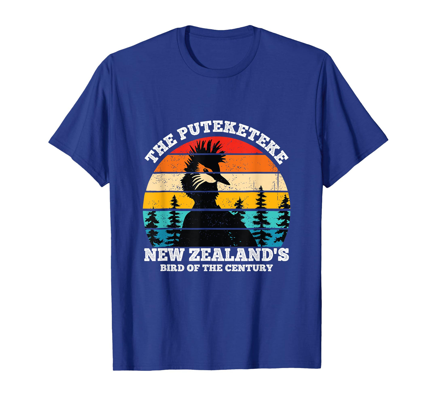 Retro Puteketeke New Zealand's Bird Of The Century Wildlife T-Shirt