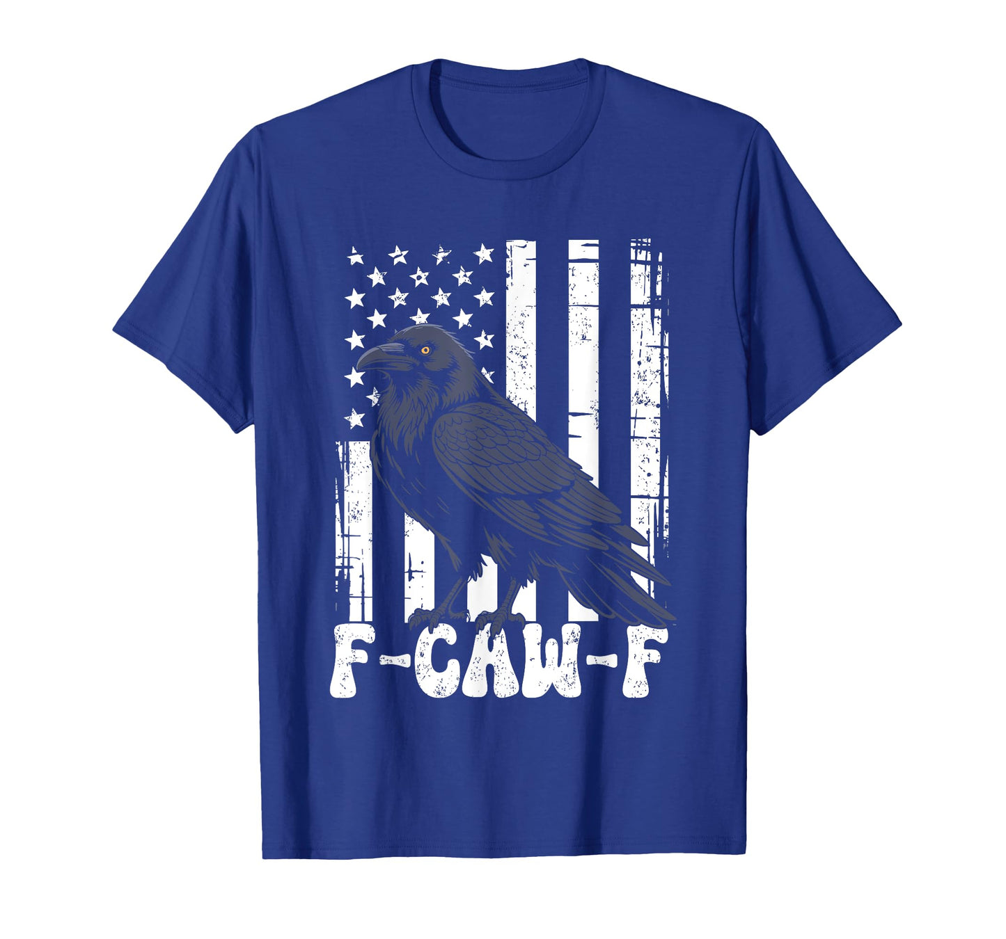 f caw f Black Crow Black Bird Retro USA Flag Vintage F-Caw-F T-Shirt