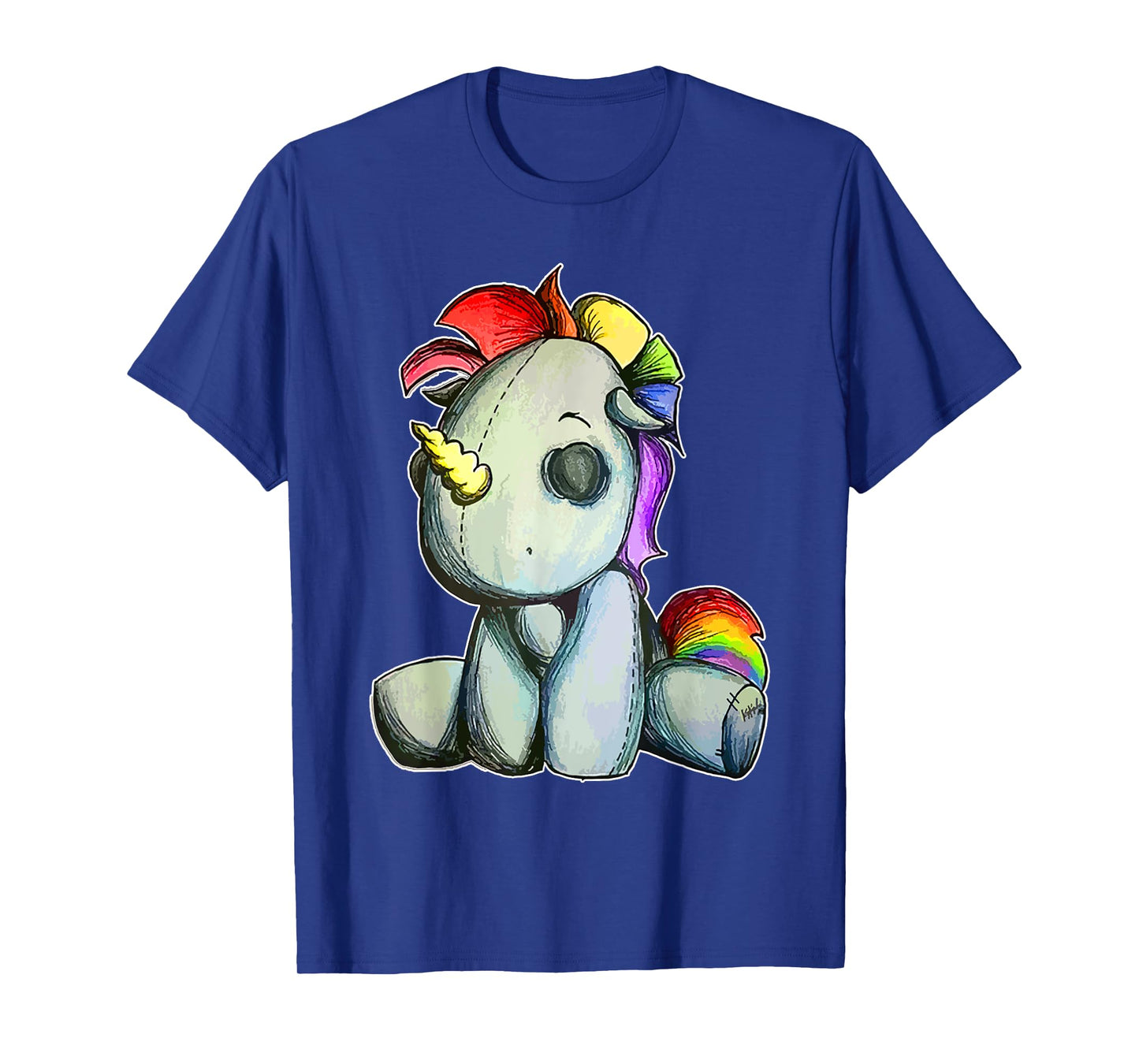 Funny Unicorn Pastel Goth Voodoo Doll Halloween Costume Day T-Shirt