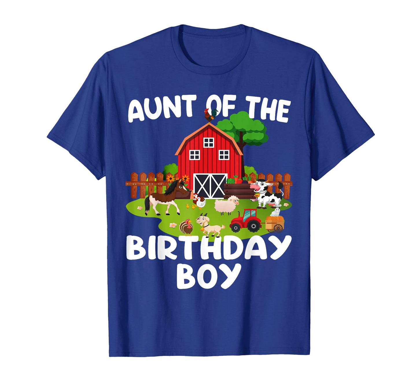 Barnyard Birthday Farm Animals Aunt Birthday Boy T-Shirt