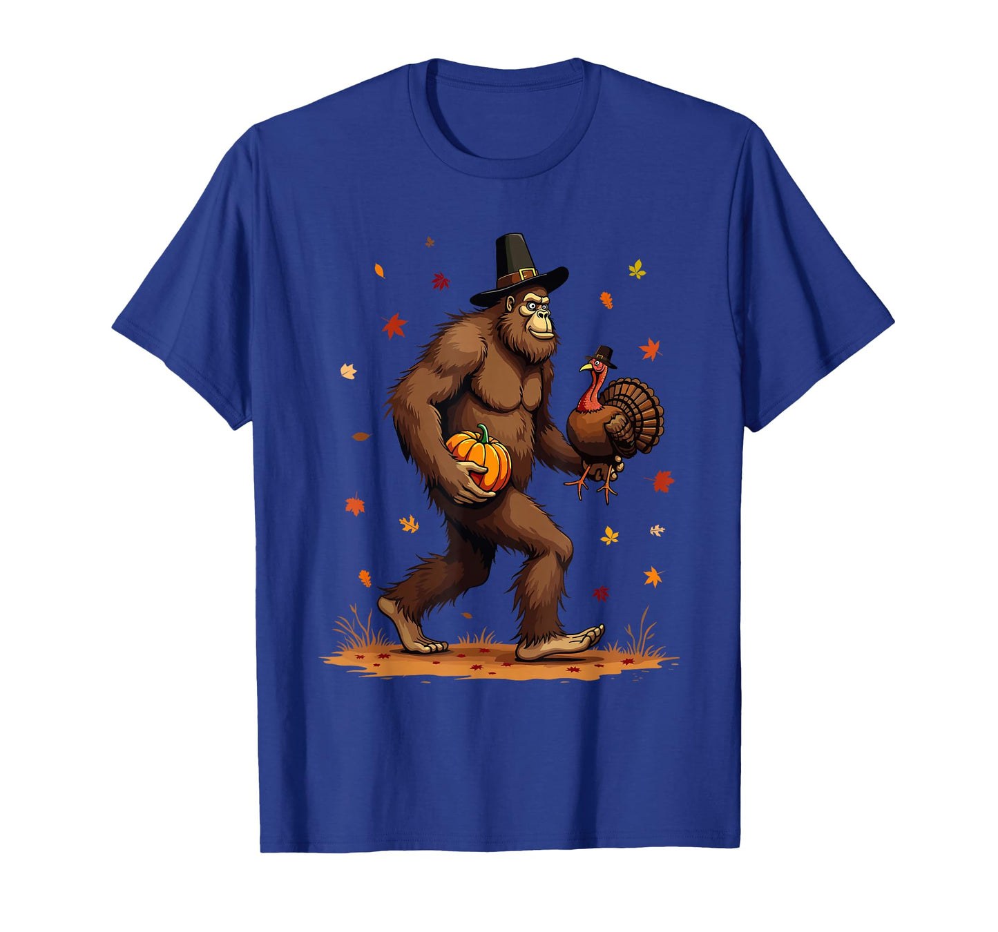 Bigfoot Turkey Thanksgiving Toddler Boys Kids Men Sasquatch T-Shirt