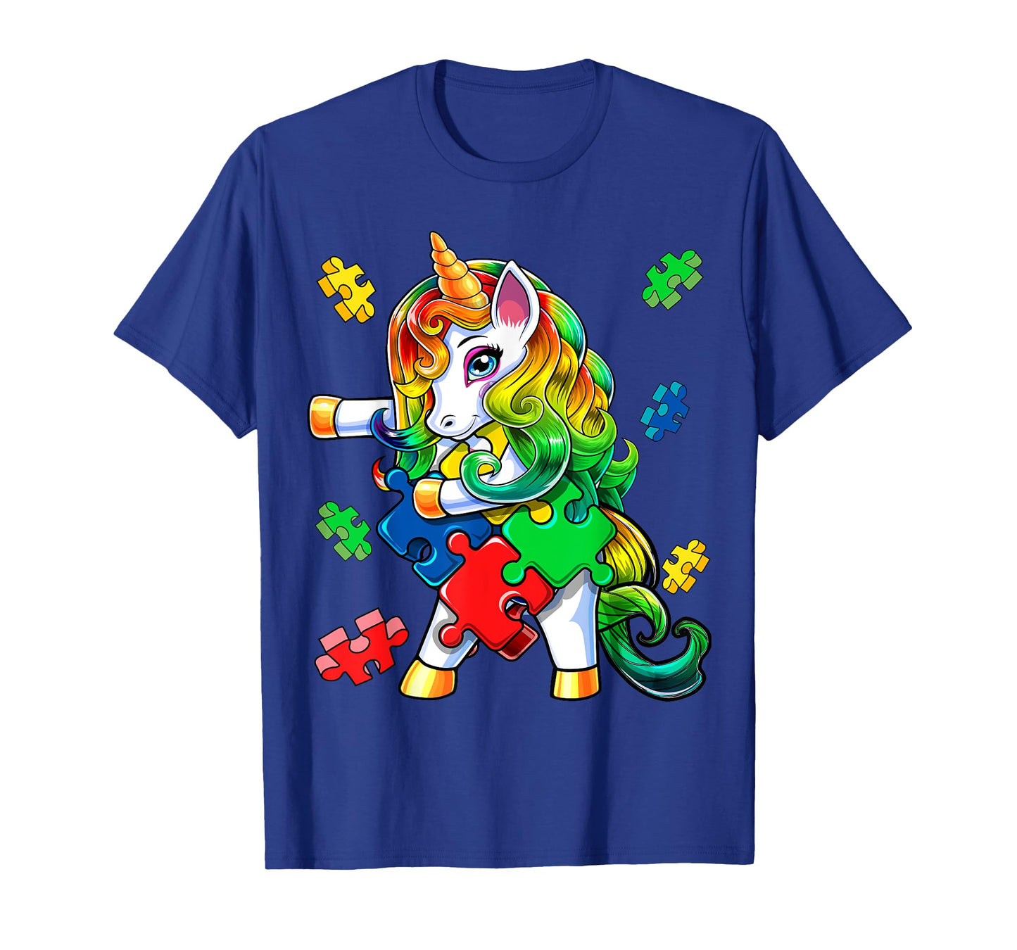 Autism Awareness Flossing Unicorn Puzzle Piece Gift for Kids T-Shirt