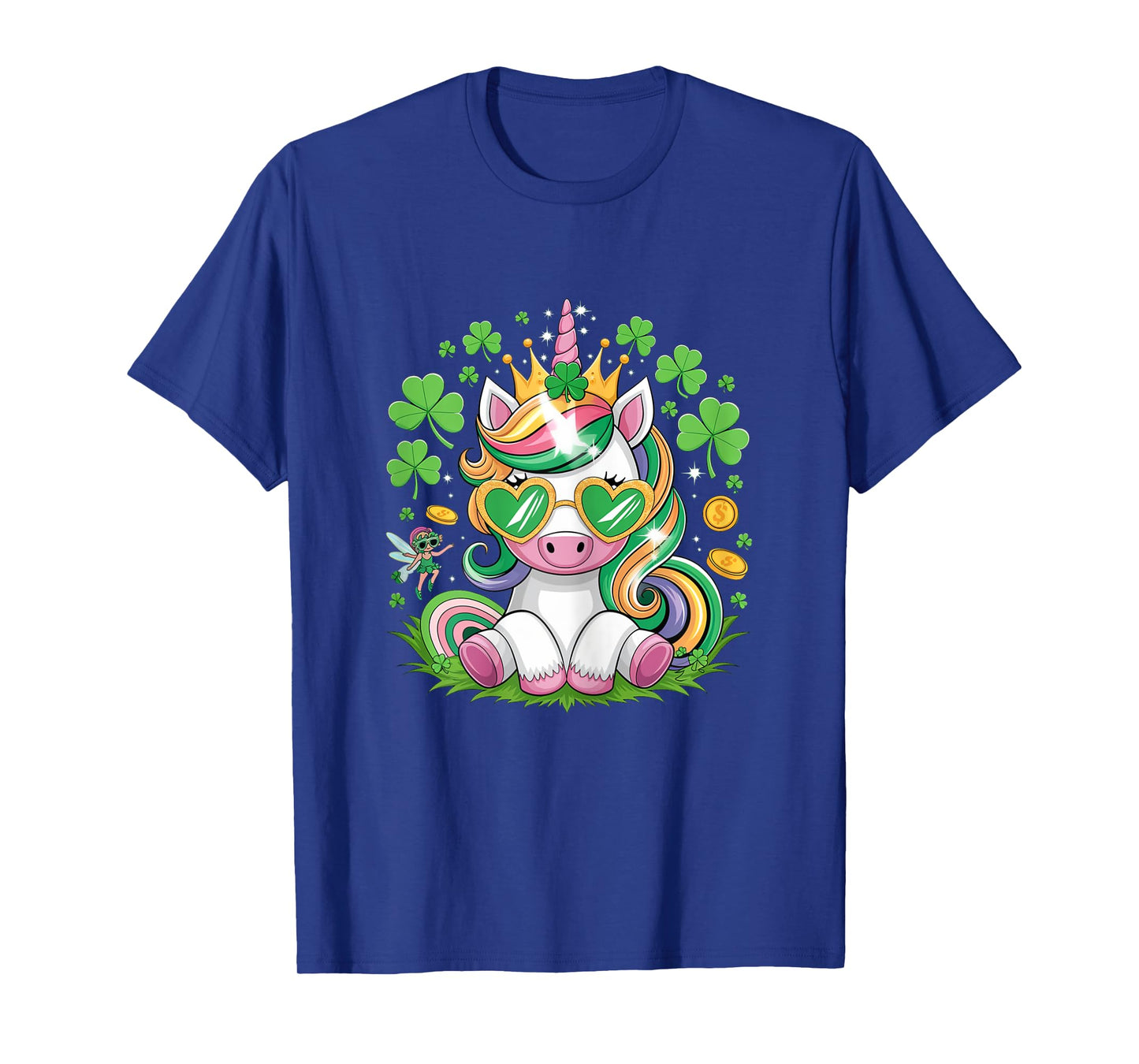 Cute Unicorn Shamrock St Patricks Day Girls Kids Lepricorn T-Shirt