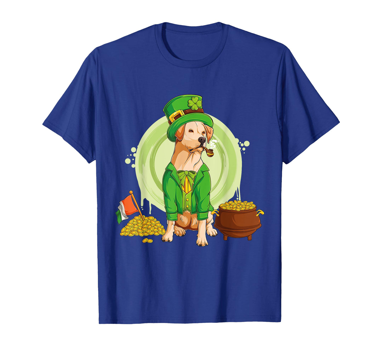 Labrador Retriever Dog Leprechaun Hat Irish Flag Labbi T-Shirt for Men Women Kids