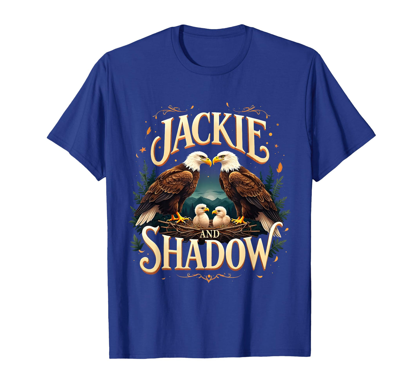 Vintage Jackie and Shadow Bald Eagle Family Graphic Design T-Shirt