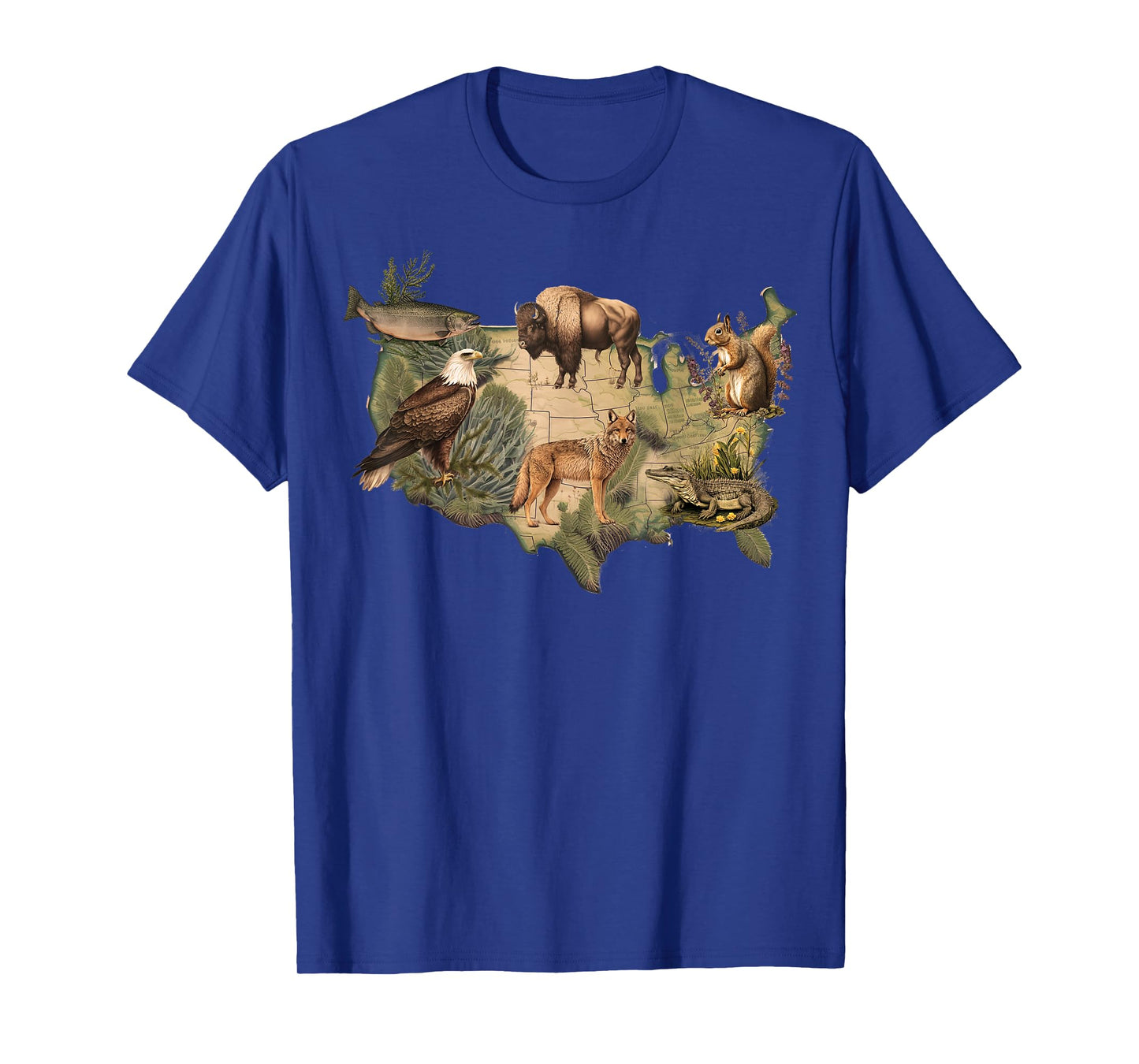 American Wildlife Map T-Shirt