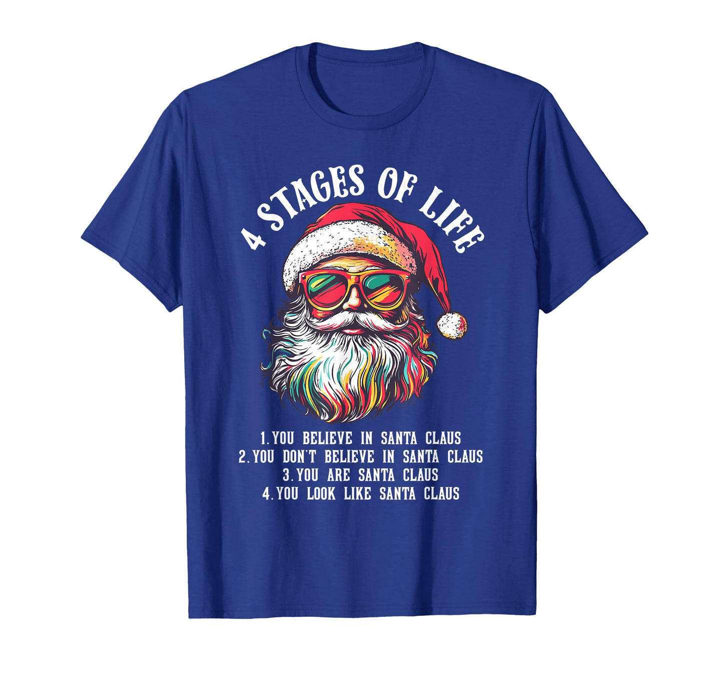 Funny Santa 4 Stages of Life Christmas T-Shirt