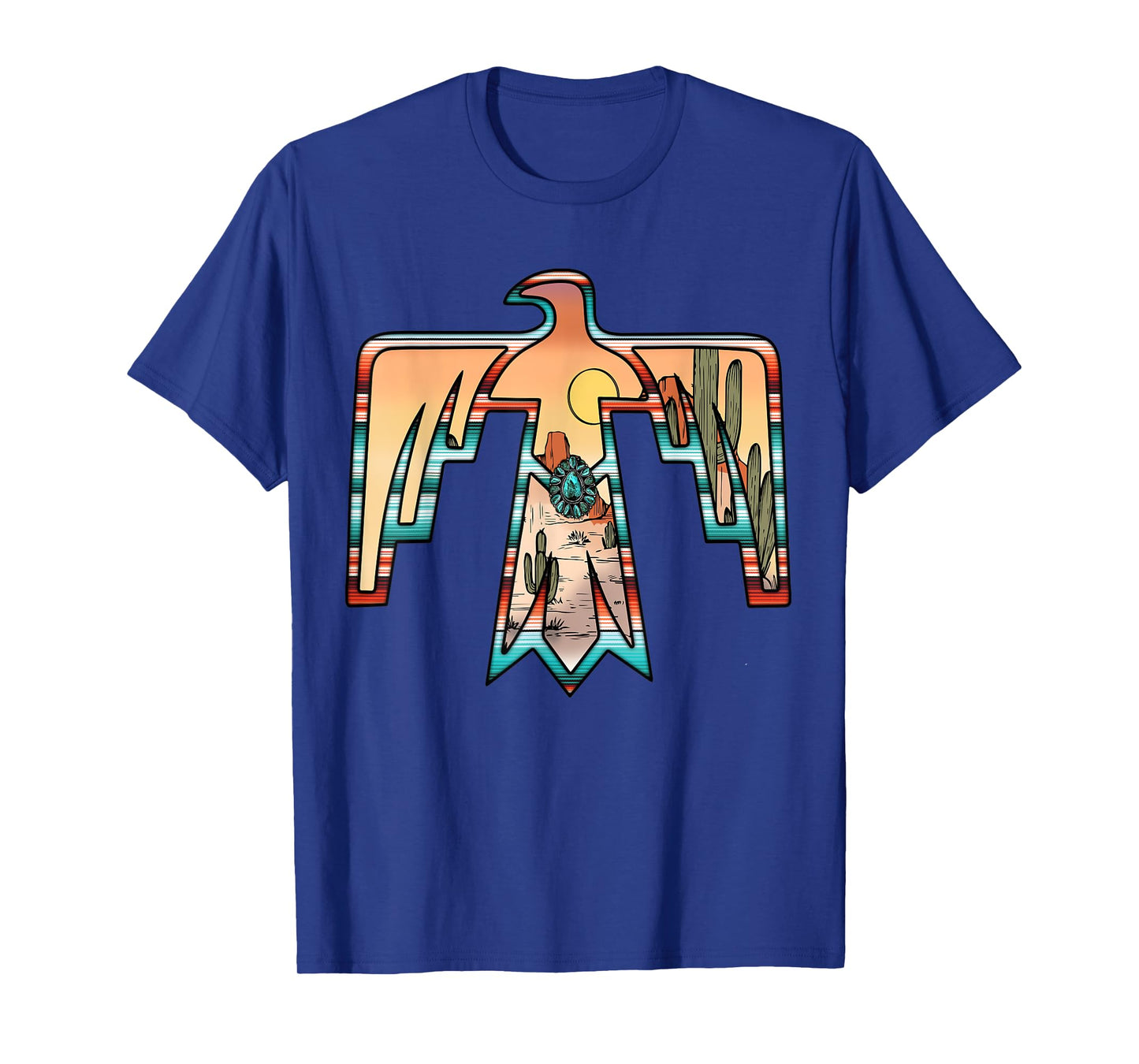 Cute western thunderbird country Aztec cactus women rodeo T-Shirt