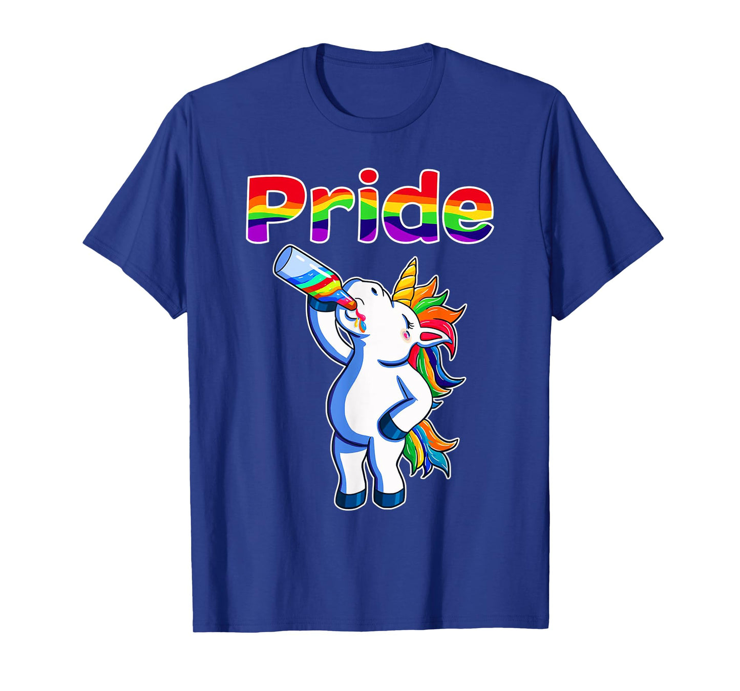Funny Unicorn Alcohol Drinking Squad LGBTQ Lesbian Gay Pride T-Shirt