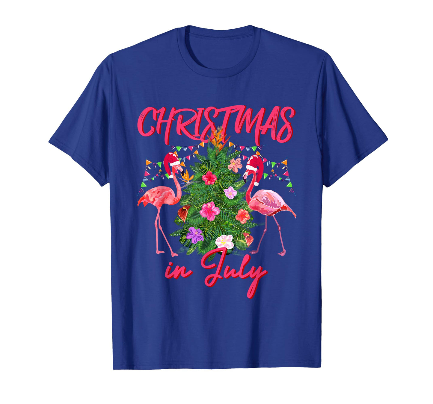Funny Flamingo Tropical Christmas the Christmas in July T-Shirt