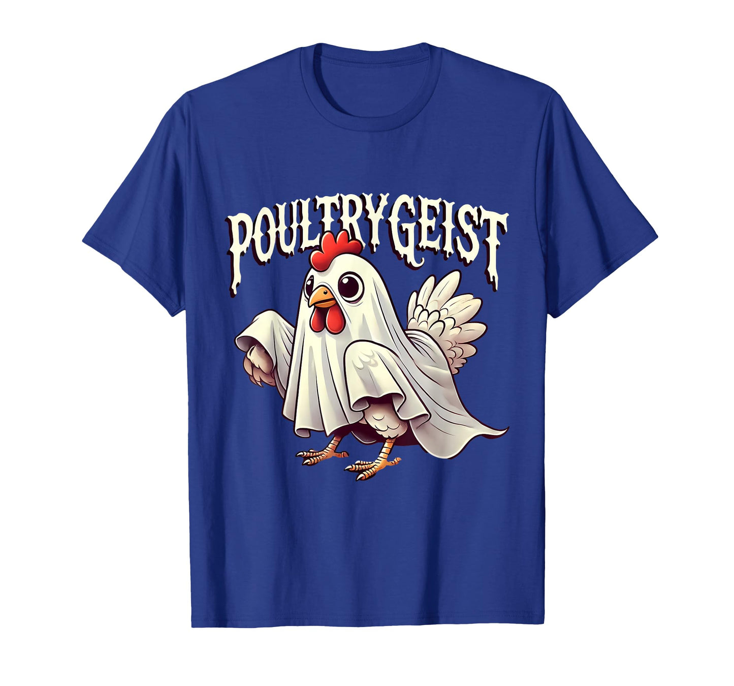 Chicken Ghost Poultrygeist Funny Halloween Farmer T-Shirt