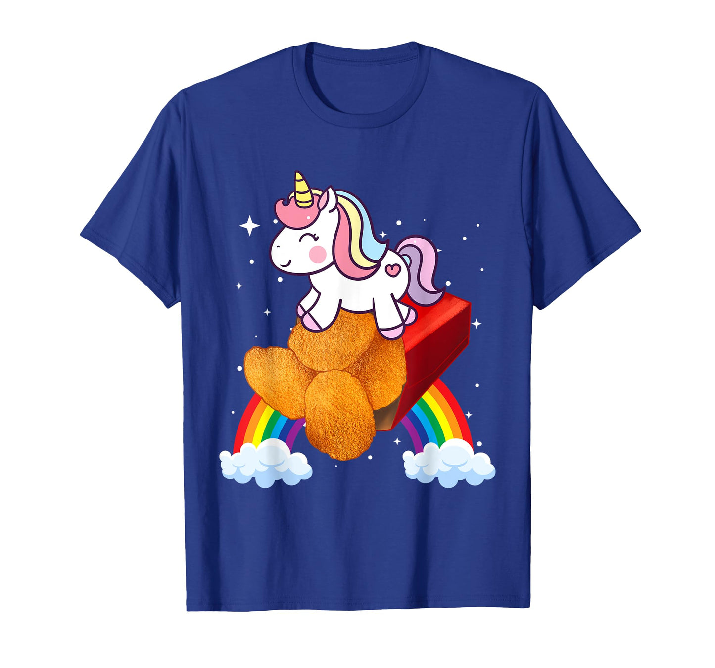 Unicorn Riding Chicken Nuggets Boys Girls Men Women Kids T-Shirt