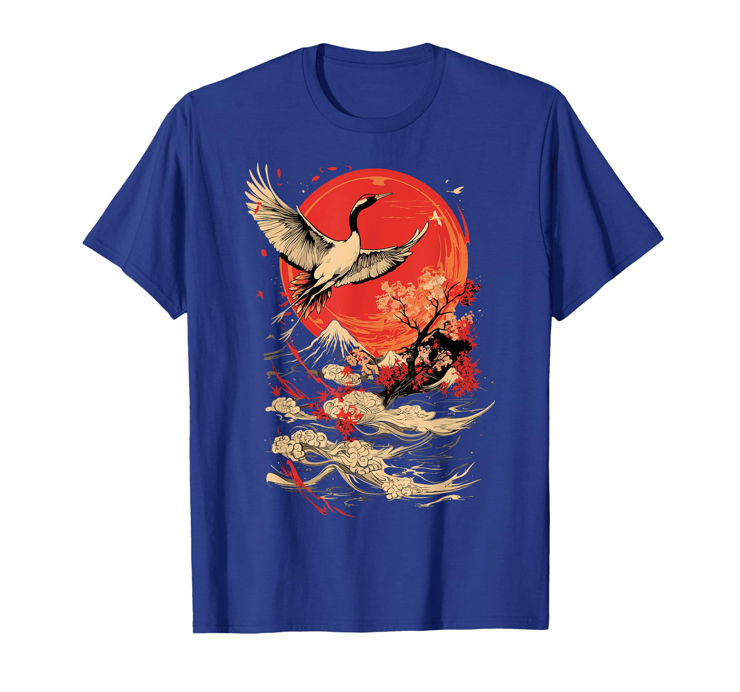Japanese Crane Japan Cherry Blossom T-Shirt