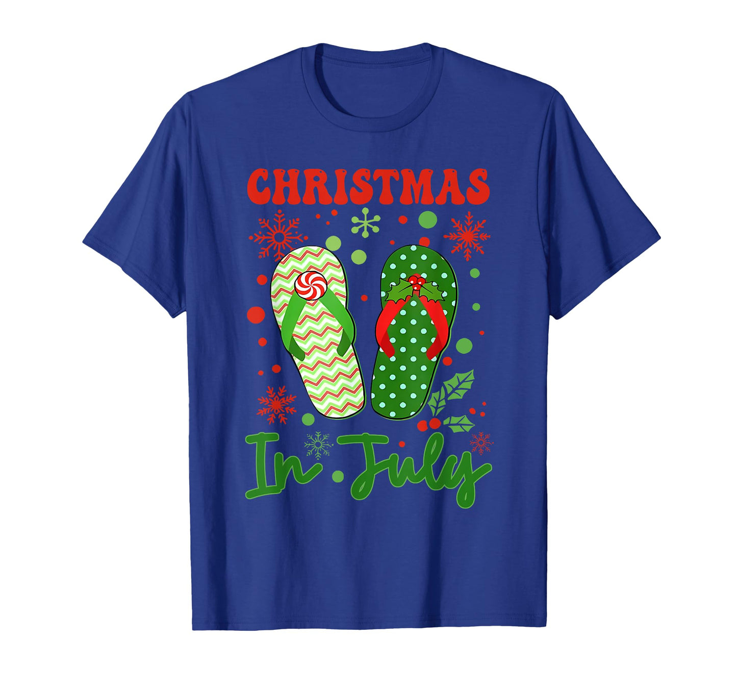 Funny Flip Flops Christmas In July Xmas Beach Vacation T-Shirt