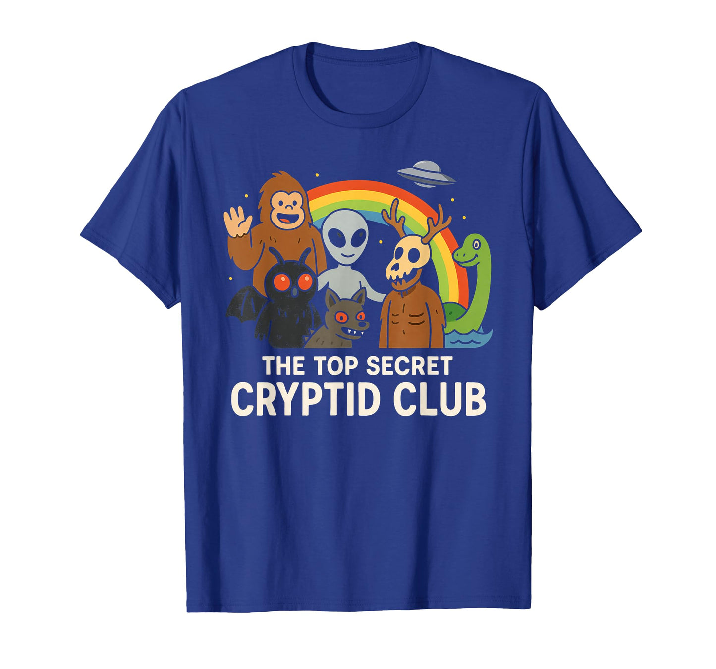 Top Secret Cryptid Club With Mothman Wendigo Nessie Bigfoot T-Shirt
