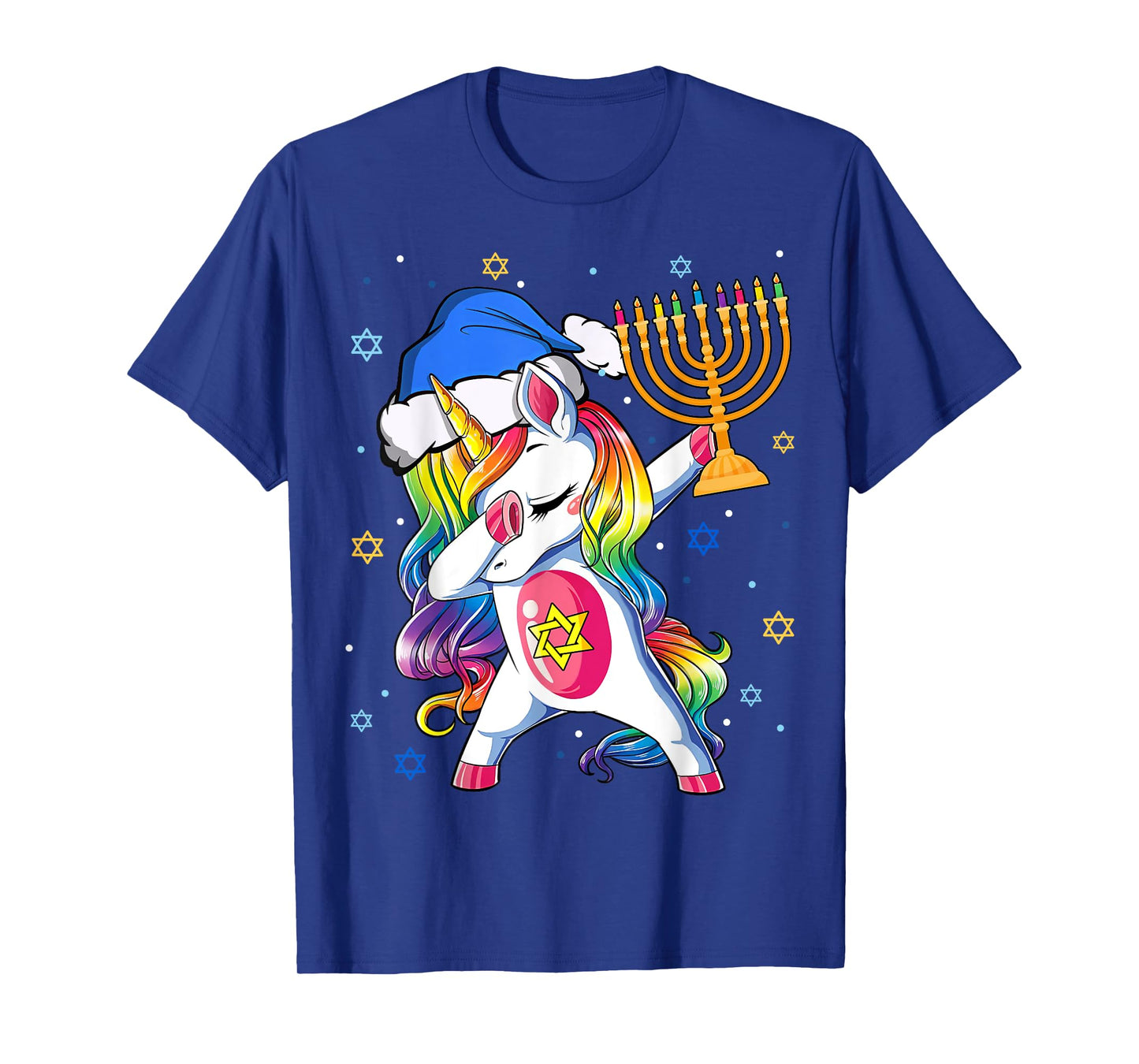 Jewnicorn Funny Hanukkah Unicorn Gift Girl Women Pajamas T-Shirt