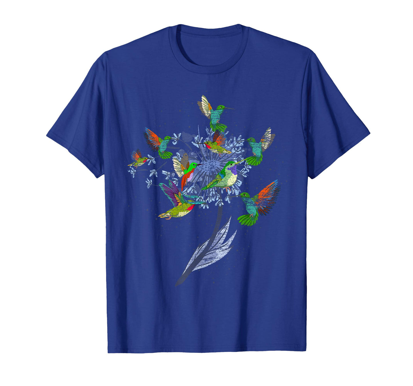 Vintage Nature Animal Bird Lover Flowers Pretty Hummingbird T-Shirt