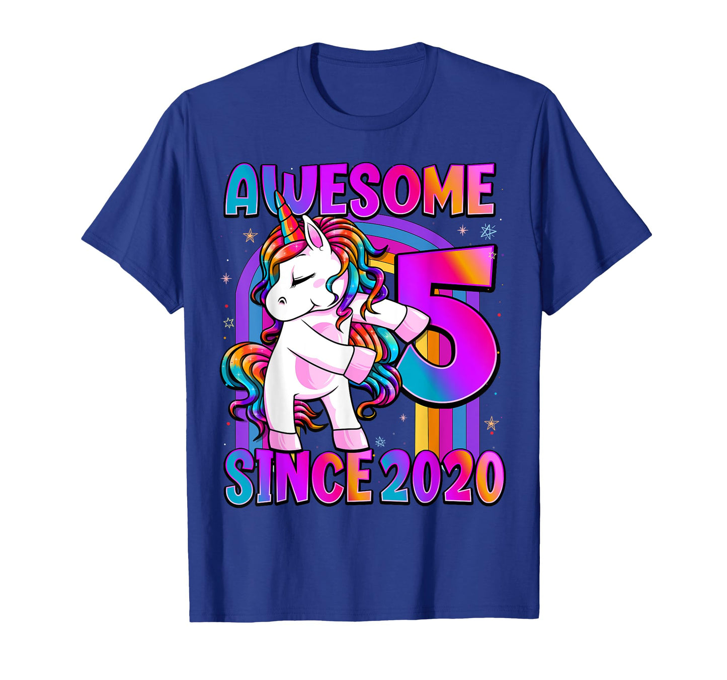 Flossing Unicorn 5 Year Old 5th Birthday Girl Unicorn Party T-Shirt