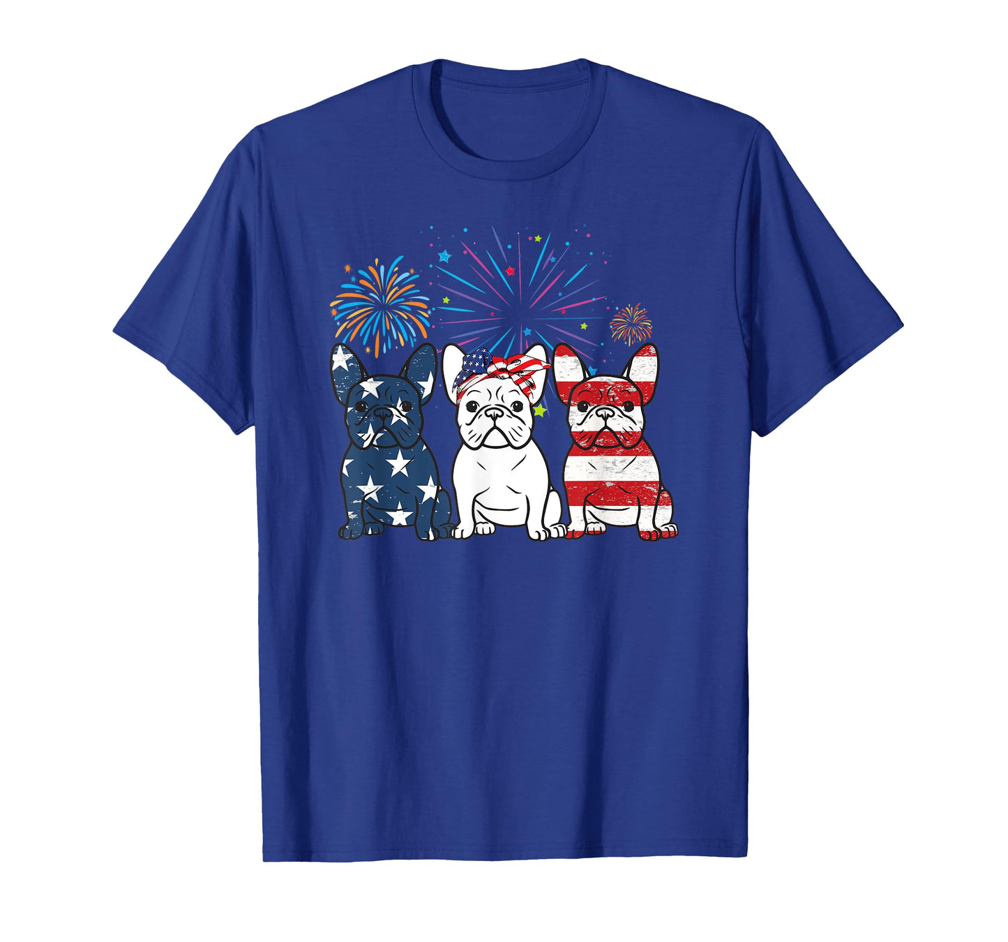 French Bulldog American Flag 4th Of July Independence Day Women Kids Men T-Shirt