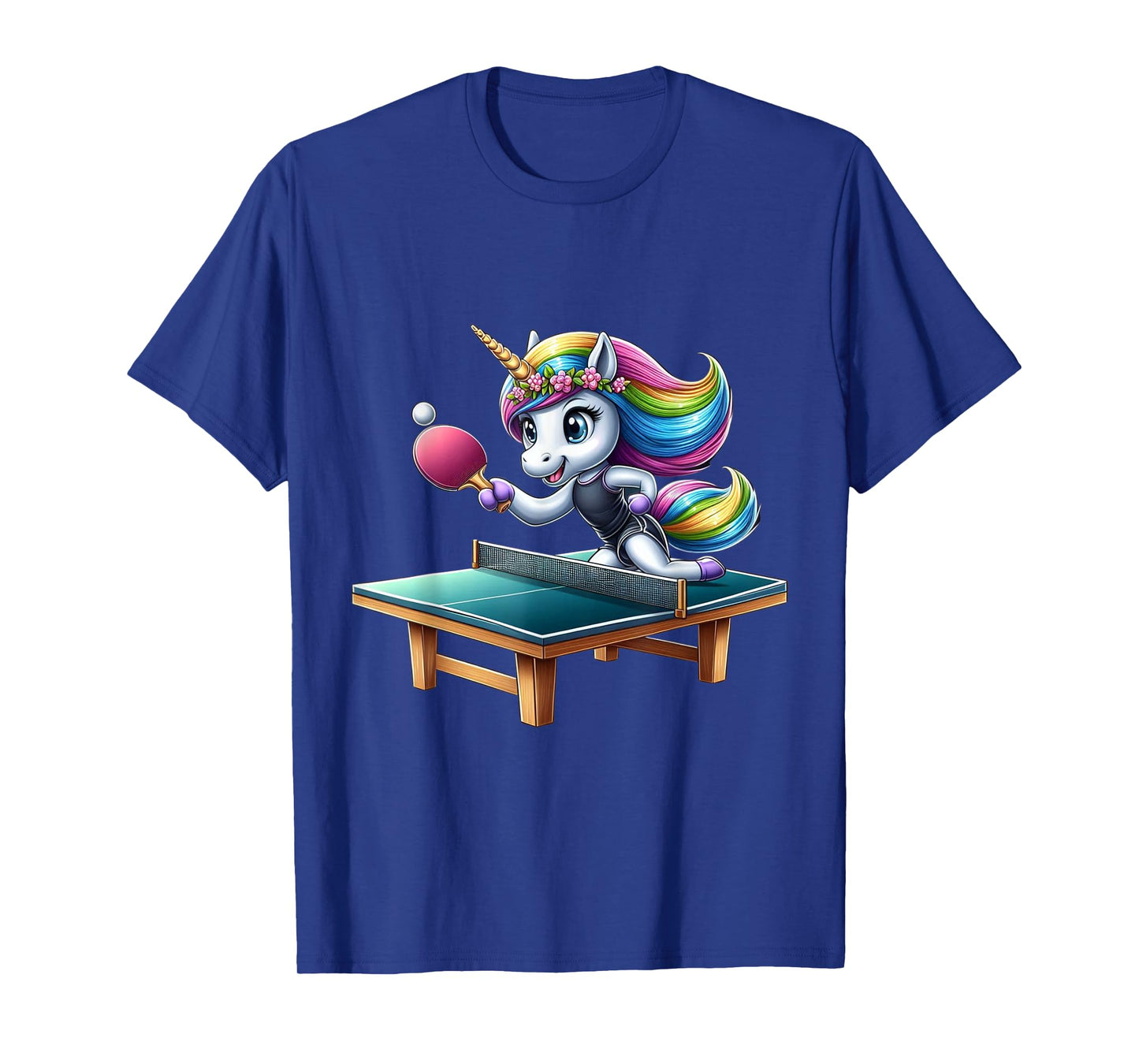 Unicorn Table Tennis Ping Pong Boys Girls Women Kids Teens T-Shirt