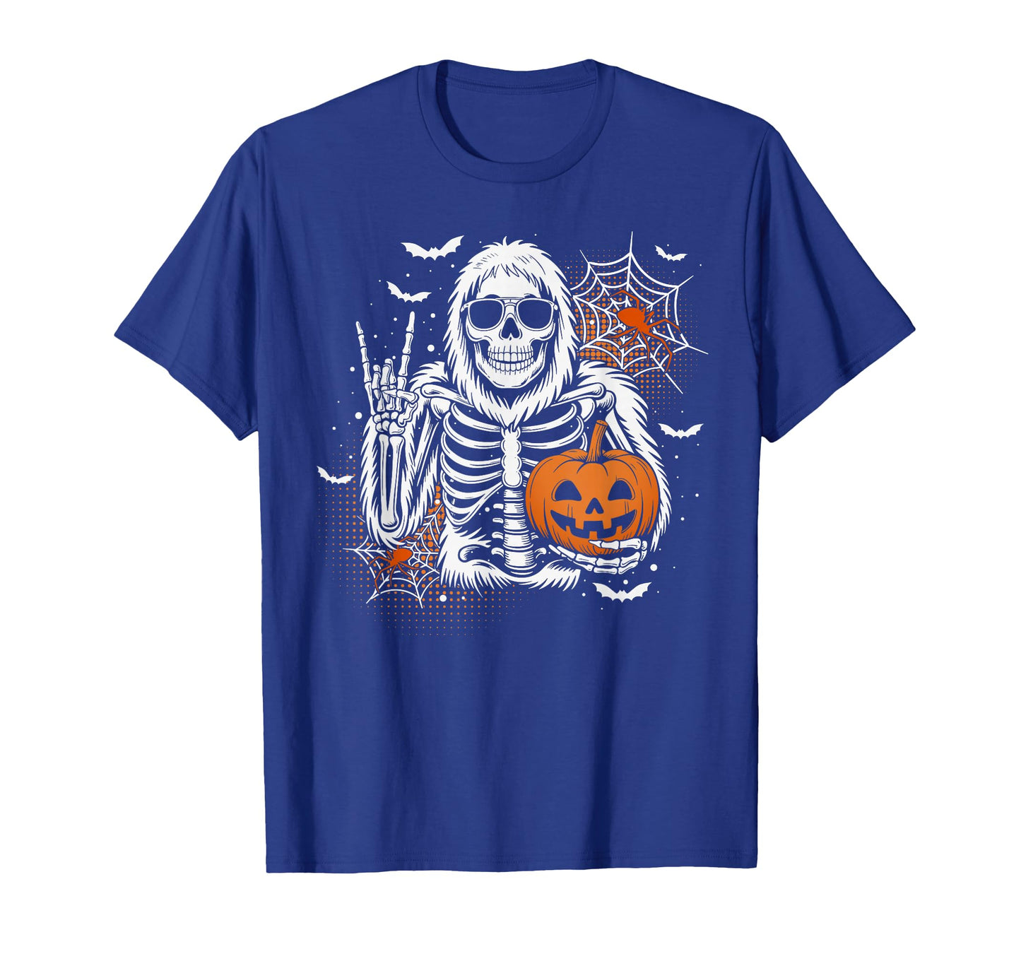 Skeleton Bigfoot Jack-O-Lantern Spooky Halloween Boys Mens T-Shirt