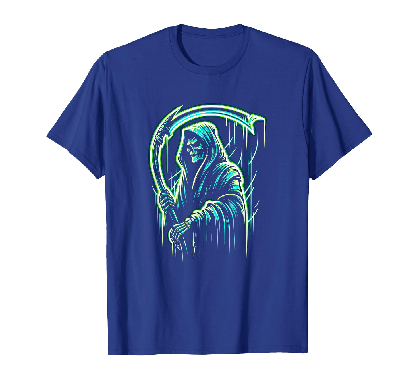 Grim Reaper Skeleton Skull Cool Halloween Heavy Metal Music T-Shirt