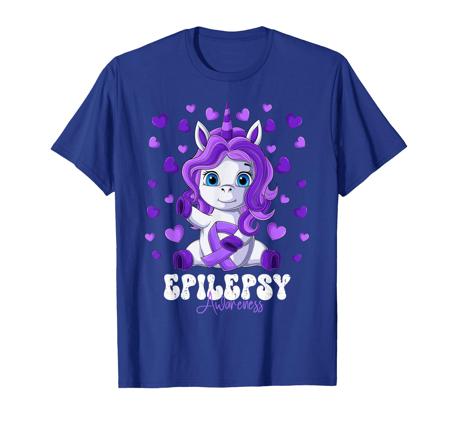 Epilepsy Awareness Month Purple Ribbon Unicorn T-Shirt