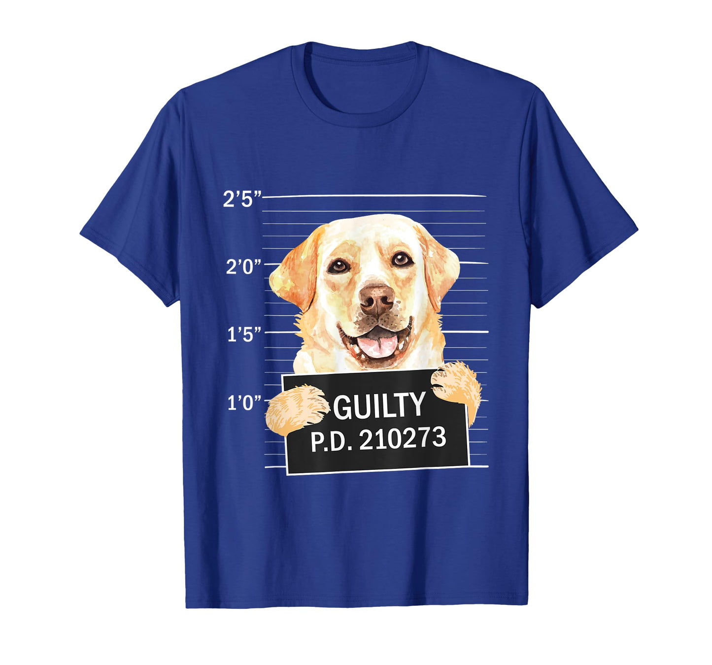Guilty - Mugshot Black Labrador Retriever Dog Trainer Puppy T-Shirt for Men Women Kids