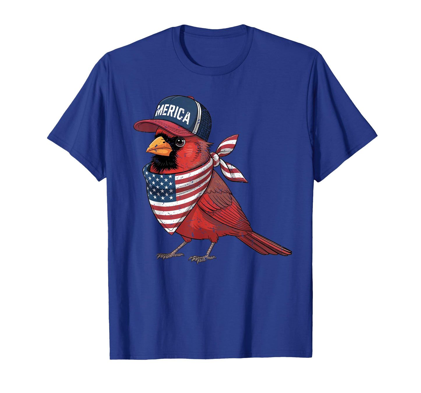 Cardinal Bird 4th of July US American Flag Patriotic T-Shirt
