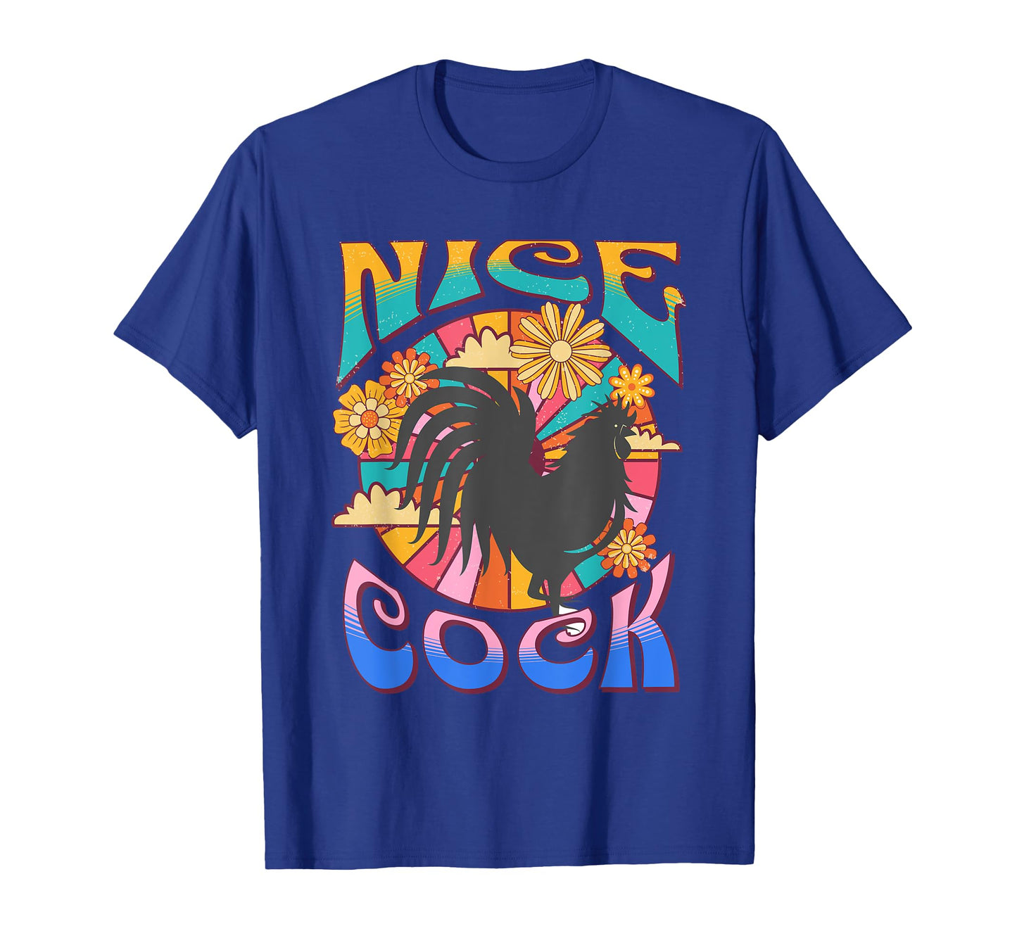 NICE COCK Black Light Funny Hippie Peace Love Retro Vintage T-Shirt