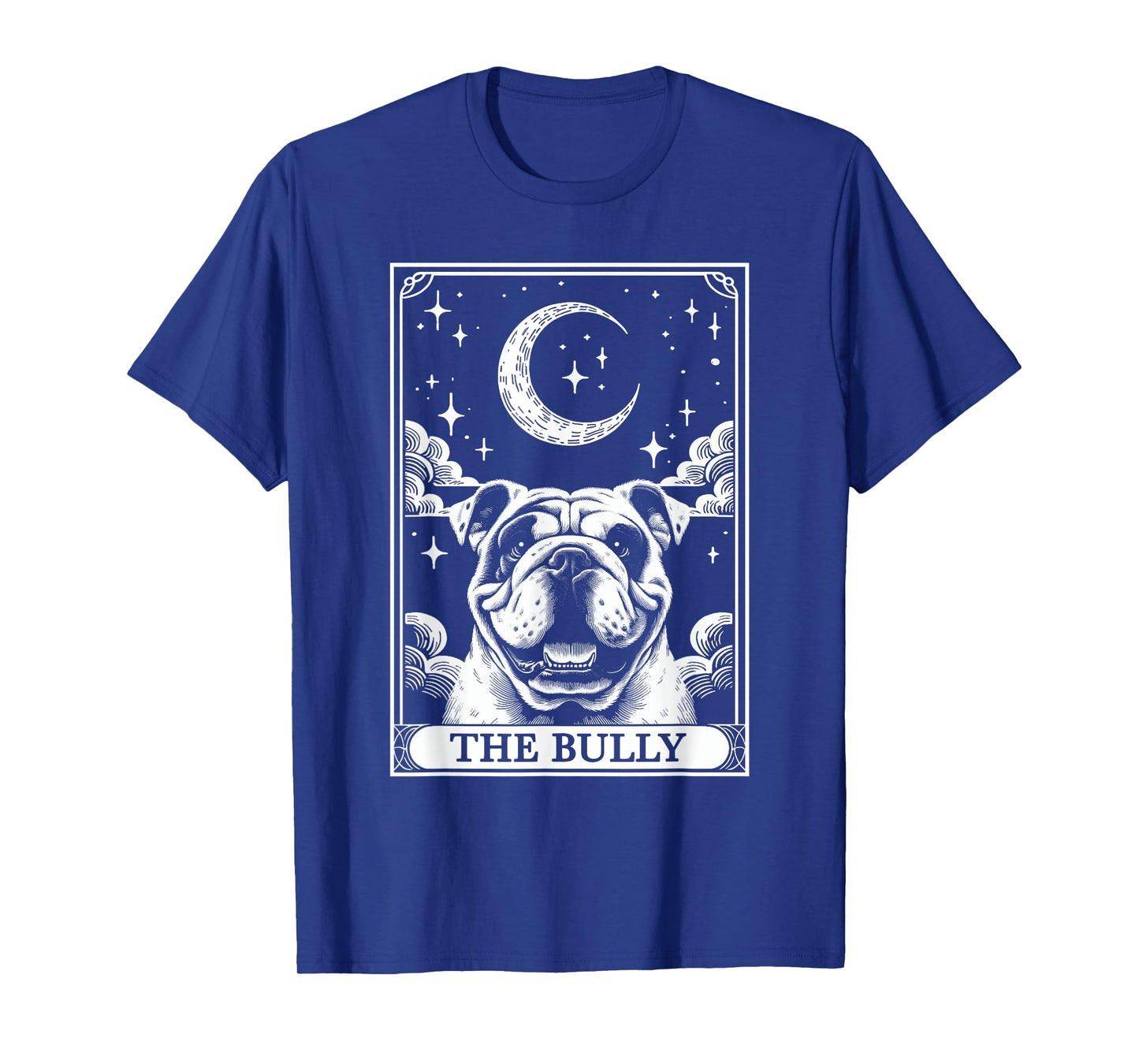 Tarot Card Vintage Crescent Moon Bulldog Bully Dog Mom T-Shirt