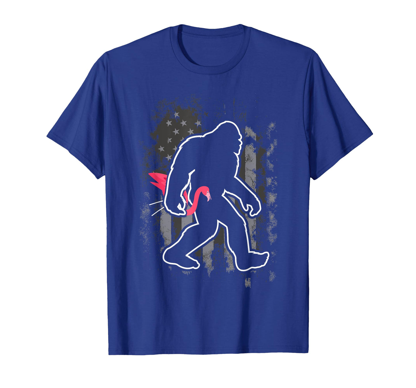 Bigfoot Carrying Lawn Flamingo Funny Sasquatch T-Shirt