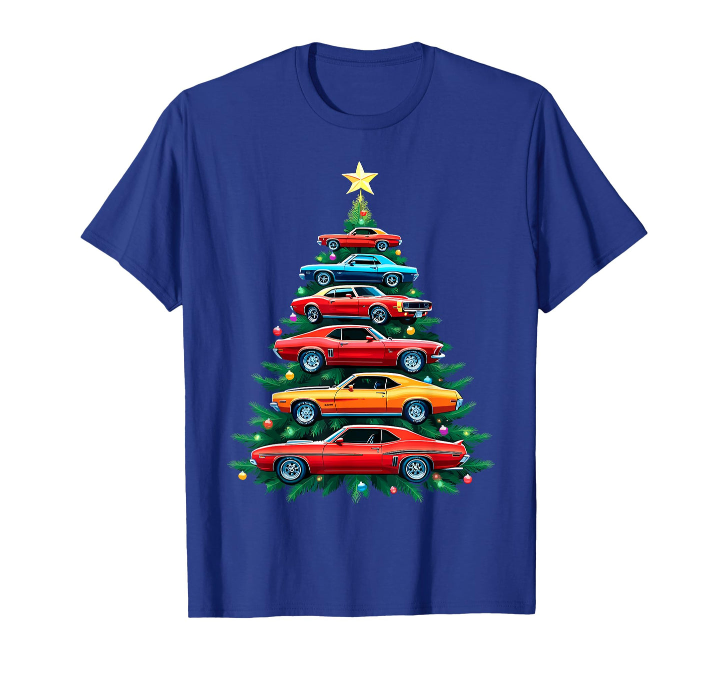 Vintage Retro Car Christmas Tree Xmas Holidays New Year T-Shirt