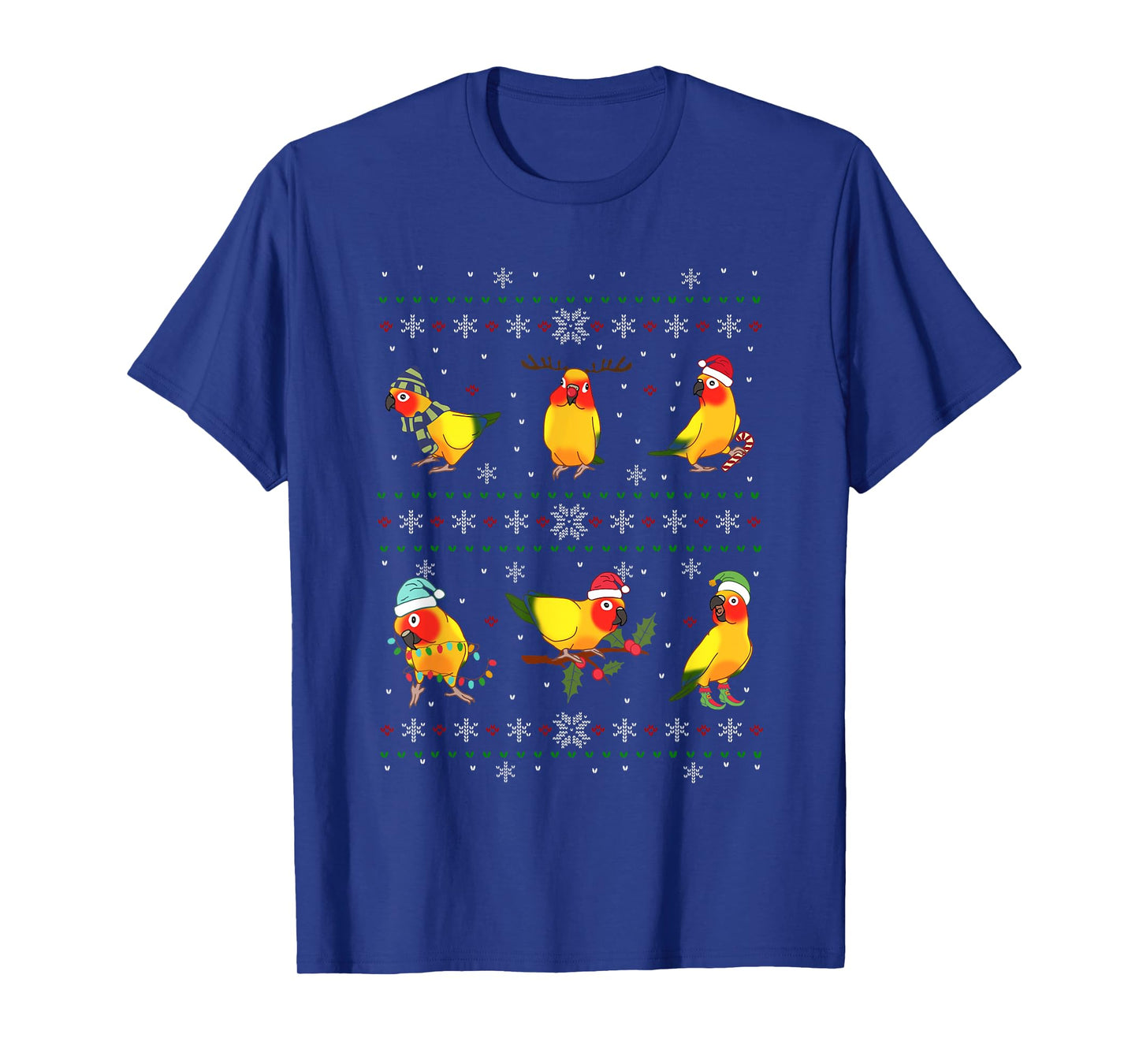 Funny Santa Parrot Decorations Sun Conure Ugly Christmas T-Shirt