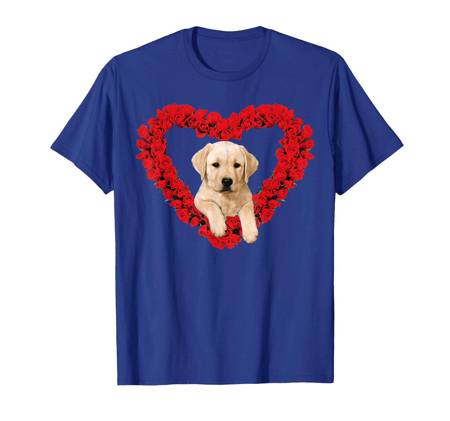 Rose Heart Yellow Lab Puppy Valentines Day Cute T-Shirt T-Shirt