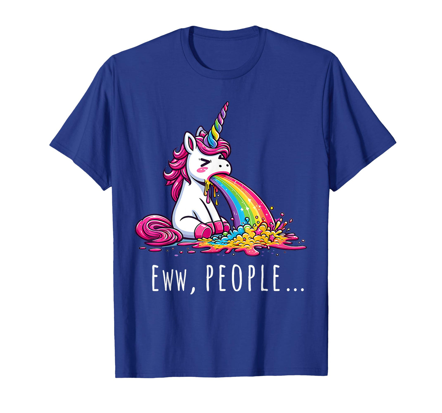 Eww People Cute Funny Unicorn Vomiting T-Shirt