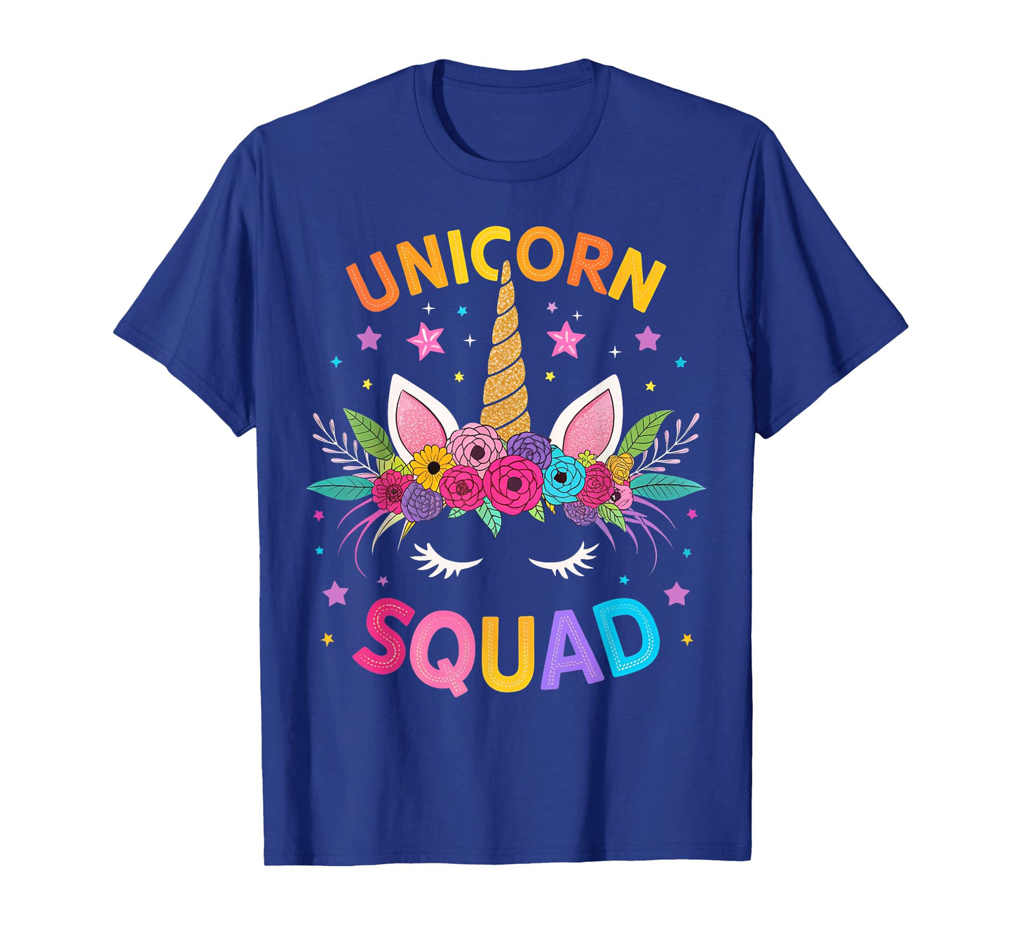 Unicorn Squad Floral Unicorn Birthday Girls Kids Magical T-Shirt