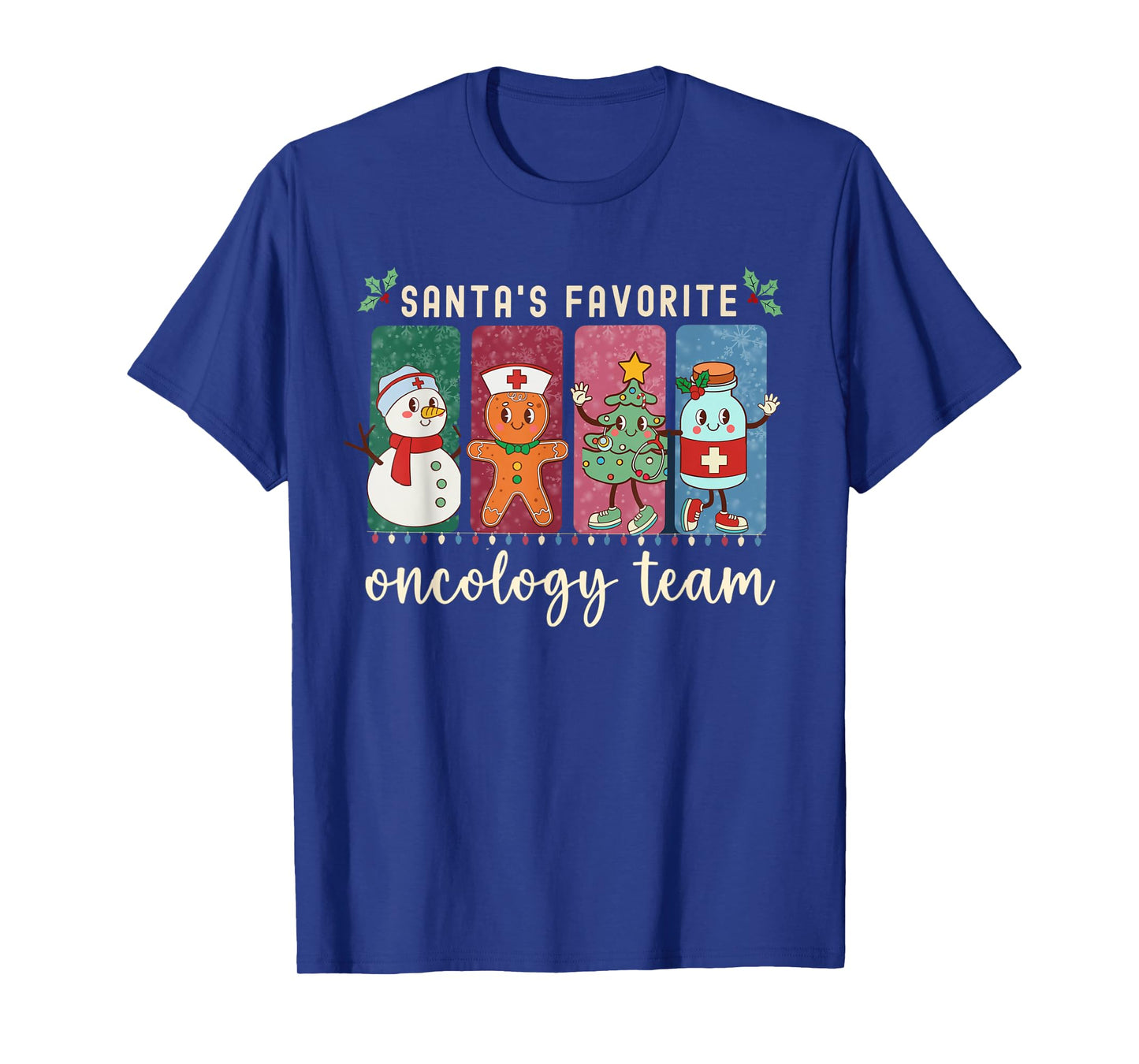Santa's Favorite Oncology Team Christmas Hemonc Nurse CNA T-Shirt