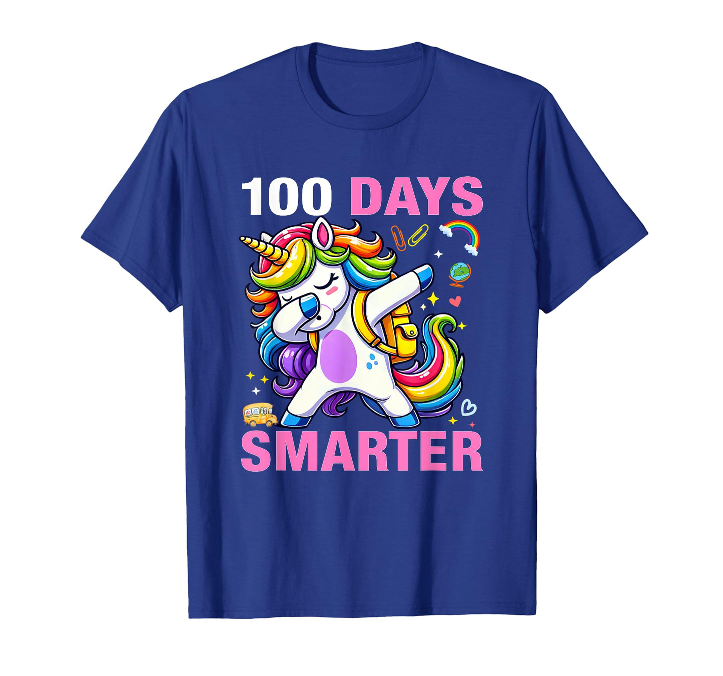 100 Days Smarter Kids Girls Unicorn 100th Day of School T-Shirt