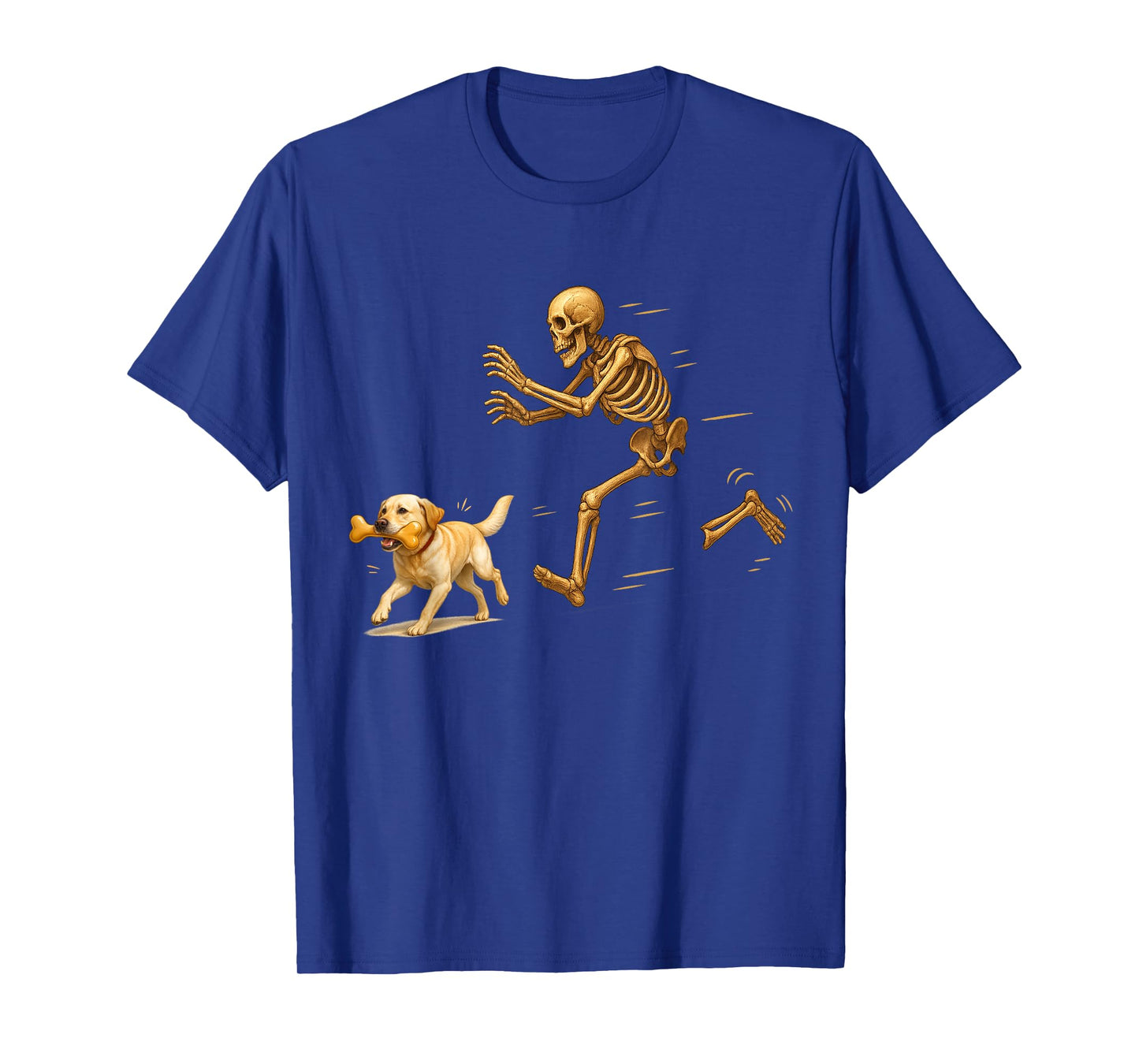 Funny Labrador Retriever Halloween Steal Bone Skeleton Chase T-Shirt