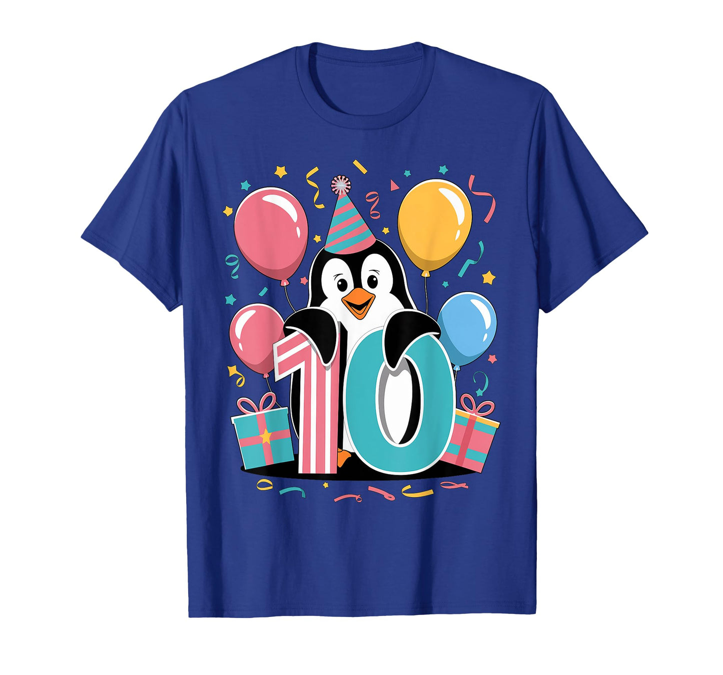 Penguin 10th birthday boy girl 10 years old tenth Penguin T-Shirt