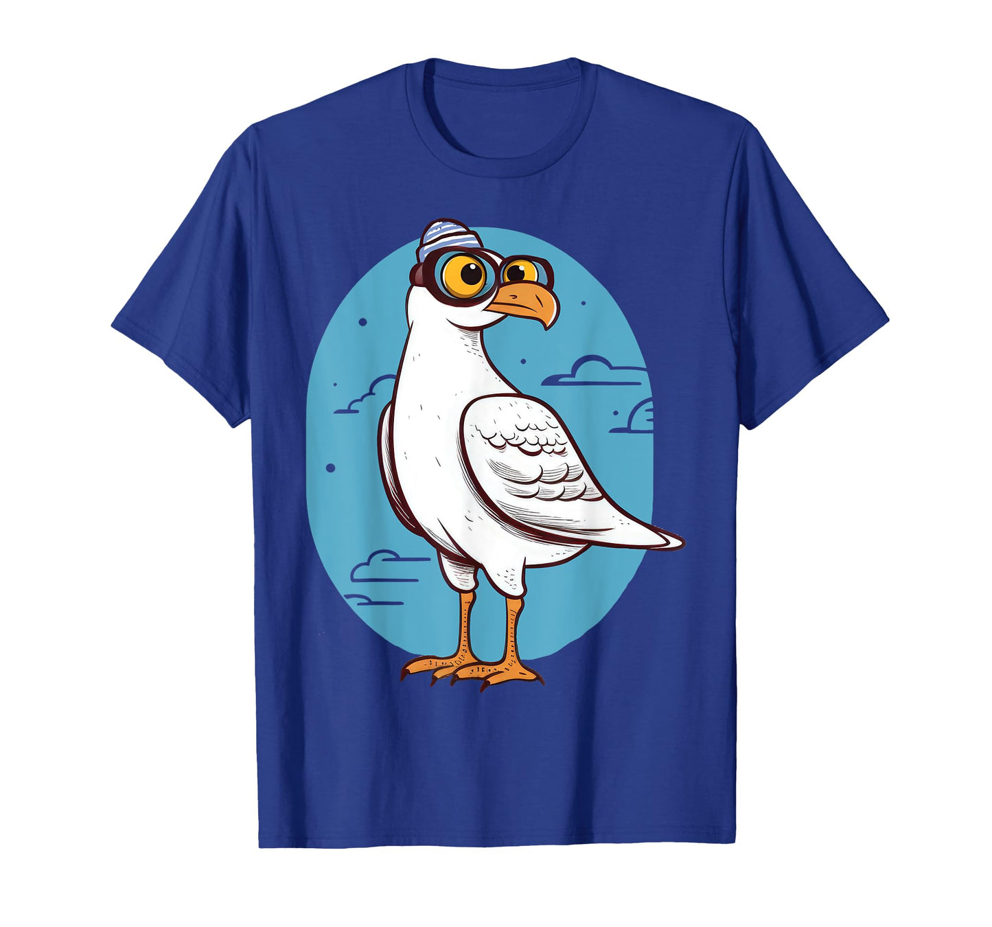 Seagull With Eyeglasses Character T-Shirt