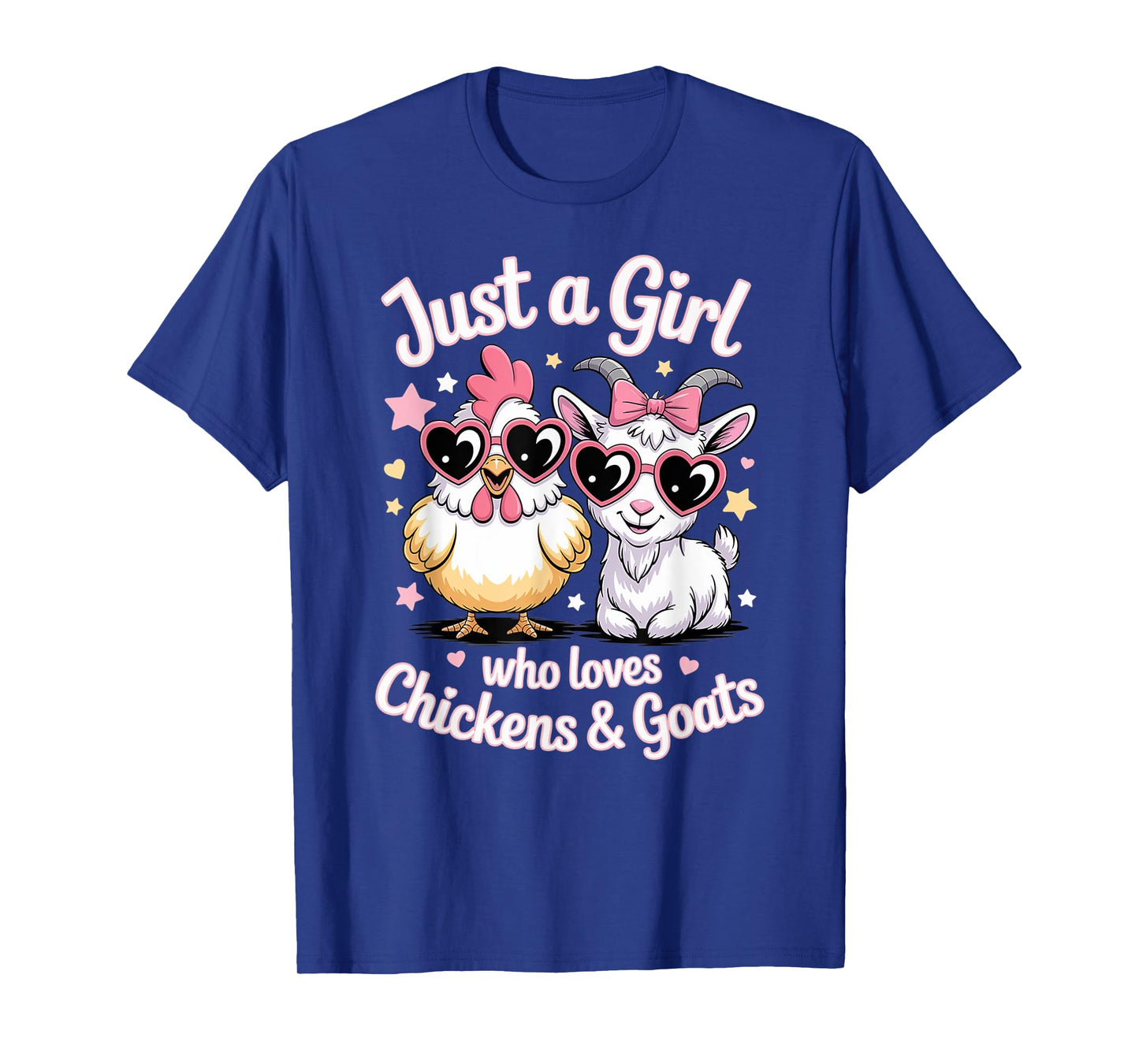 Cute Just A Girl Who Loves Chickens and Goats Farming Farmer T-Shirt
