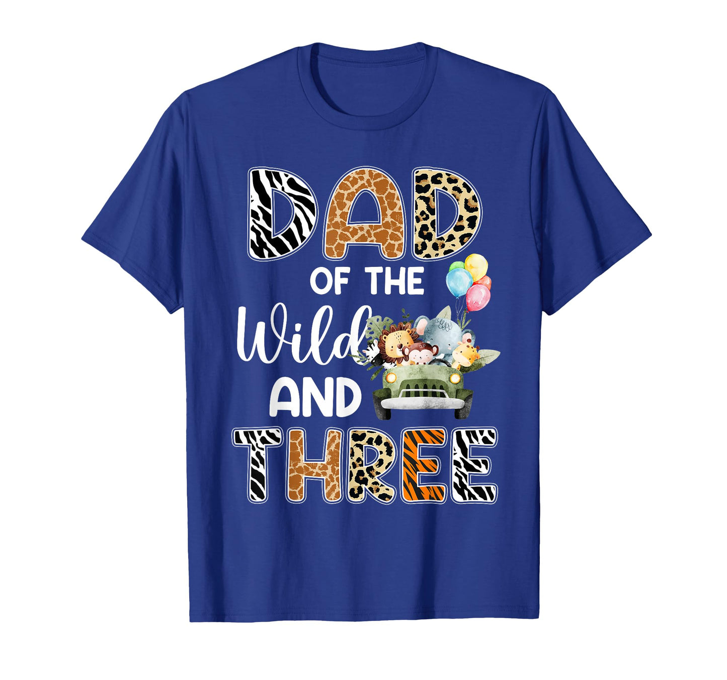 Dad Of The Wild and Three 3 Birthday Zoo Theme Safari Jungle T-Shirt